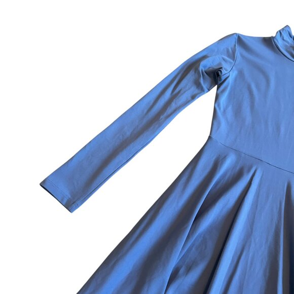 Susana Monaco Periwinkle Stretch Dress Mock Neck Long Sleeve Jersey Size Small - Picture 3 of 12